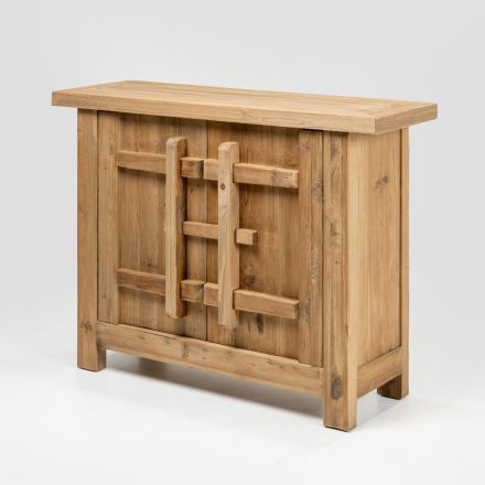 Sideboard aus naturbelassenem, gealtertem Kiefernholz mit 2 oder 4 Türen - Aituno Viadurini