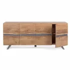 Sideboard aus Holz und lackiertem Stahl Modernes Design Homemotion - Silvia Viadurini
