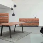 Sideboard aus Holz und lackiertem Stahl Modernes Design Homemotion - Silvia Viadurini