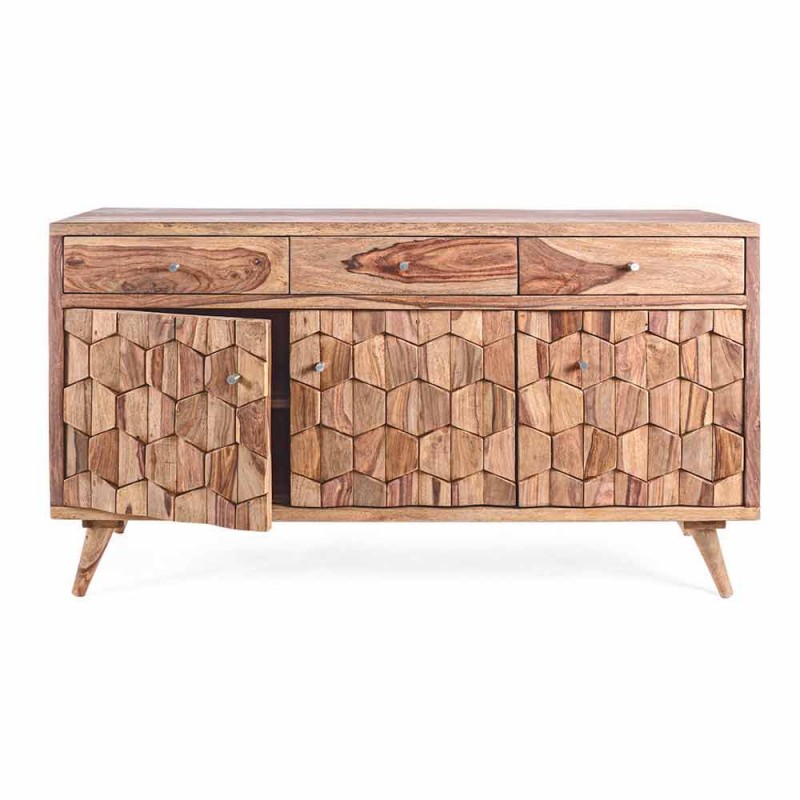 Sideboard im Vintage-Stil aus Holz mit Stahlknöpfen