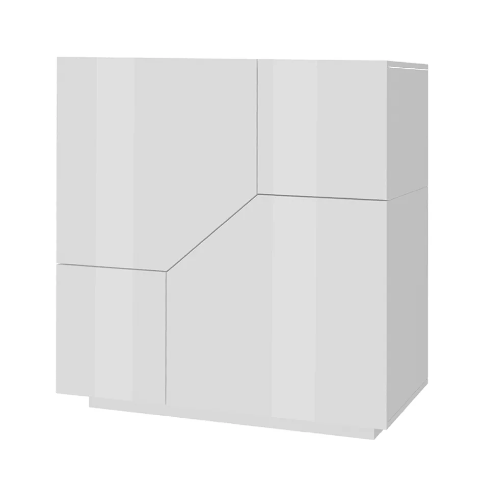 Sideboard aus Melaminholz 3 Räume und 2 Regale Made in Italy - Alyssa Viadurini