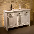 Sideboard aus massivem Teakholz mit 2 Türen und 3 Schubladen - Karate Viadurini