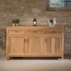 Sideboard aus massivem Teakholz mit 3 Türen und 3 Schubladen - Sumo Viadurini