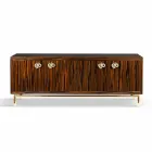 Modernes Sideboard mit 4 Türen aus glänzendem Ebenholz Ada 2 Viadurini