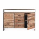 Modernes Sideboard mit Struktur aus Akazienholz und Stahl Homemotion - Posta Viadurini