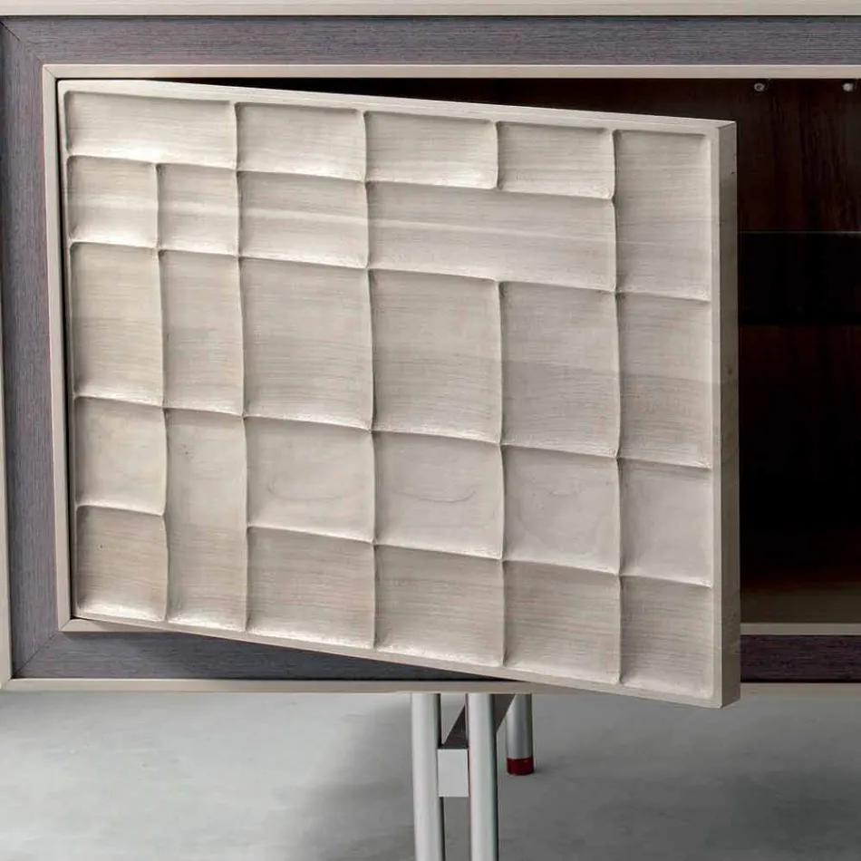 Modernes Design Sideboard mit 3 Türen aus Massivholz Anna Viadurini