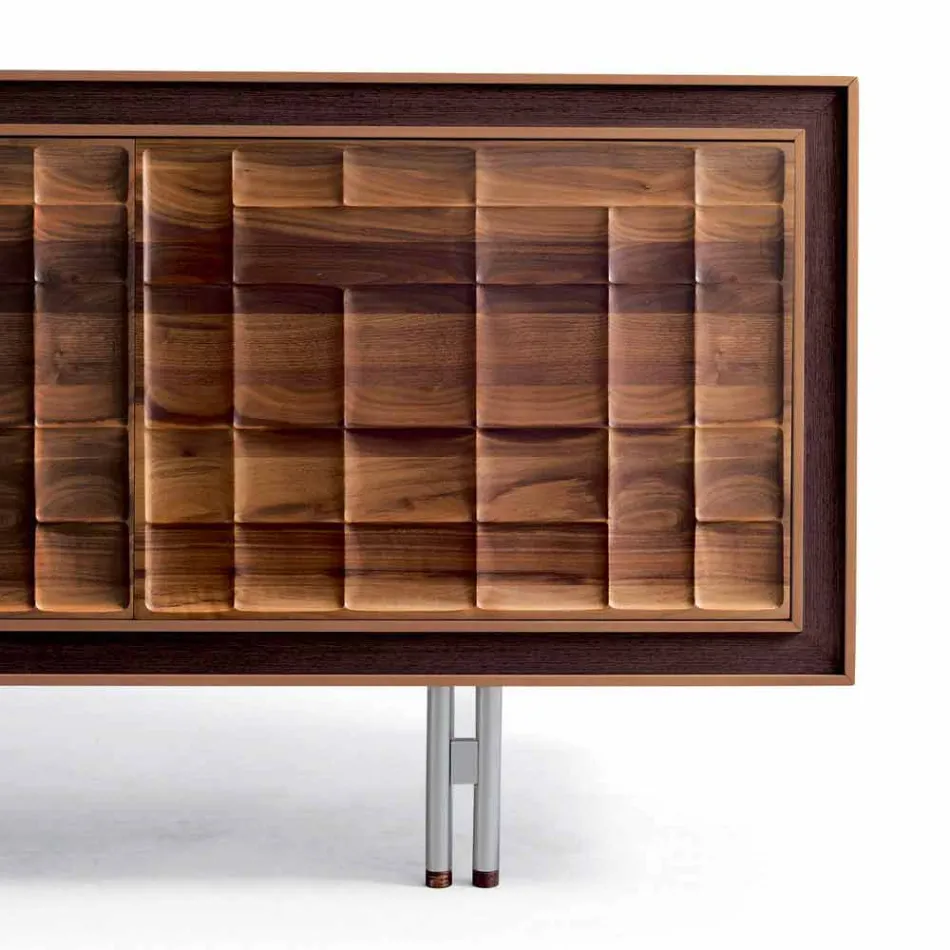 Modernes Design Sideboard mit 3 Türen aus Massivholz Anna Viadurini