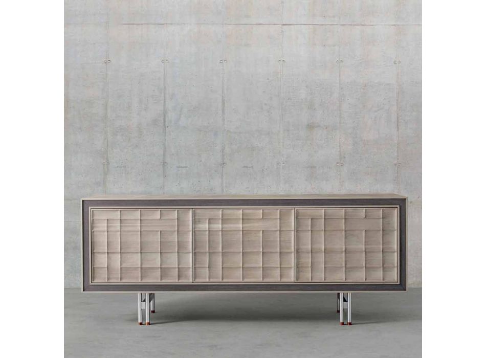 Modernes Design Sideboard mit 3 Türen aus Massivholz Anna Viadurini