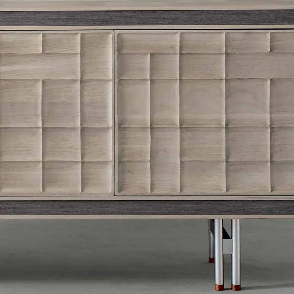 Modernes Design Sideboard mit 3 Türen aus Massivholz Anna Viadurini
