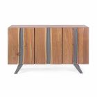 Modernes Sideboard aus Akazienholz mit Metalleinsätzen Homemotion - Sonia Viadurini