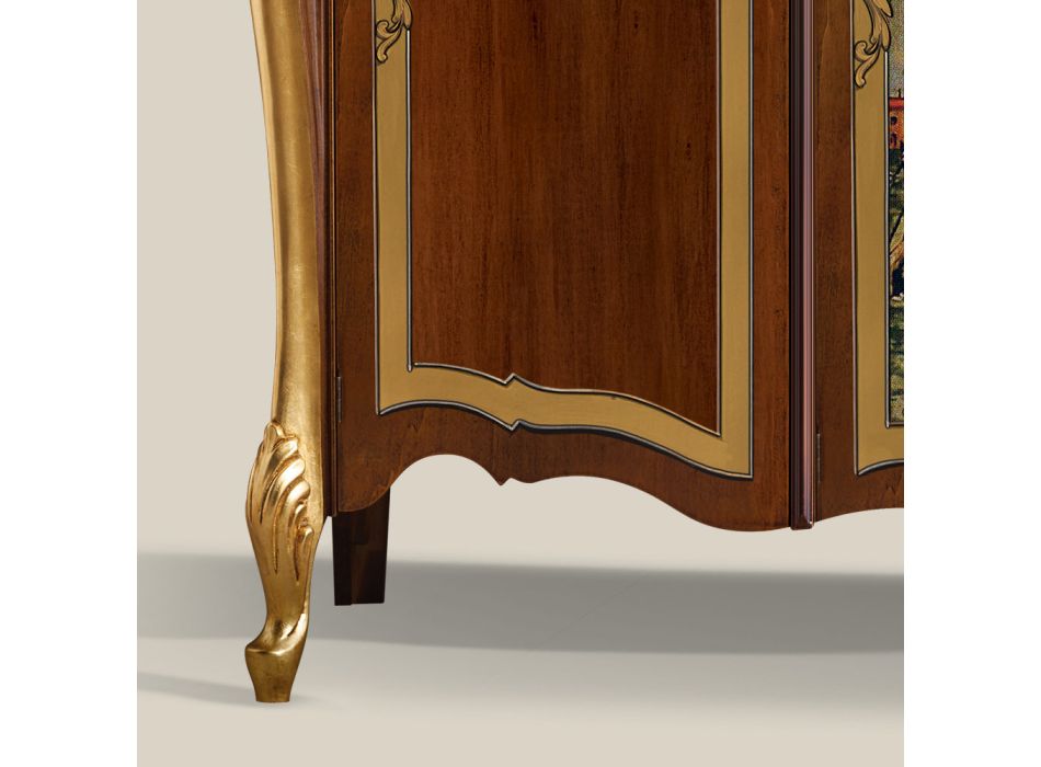 Luxuriöses Wohnzimmer-Sideboard aus klassischem Made in Italy-Holz - Caligola Viadurini