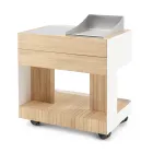 Outdoor-Küche 96x70x93 cm aus massivem Teakholz und Aluminium - Raffiniert Viadurini