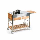 Moderne Gartenküche im Freien auf Holz- und Stahlrädern - Buoncalliope Viadurini