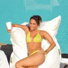 Outdoor-Relax-Kissen Cloud in Trona weiß nautischen Öko-Leder Viadurini