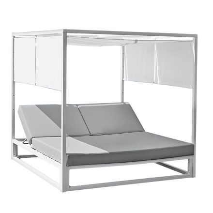 Outdoor-Tagesbett mit verstellbarer weißer Aluminiumstruktur - Jurica Viadurini