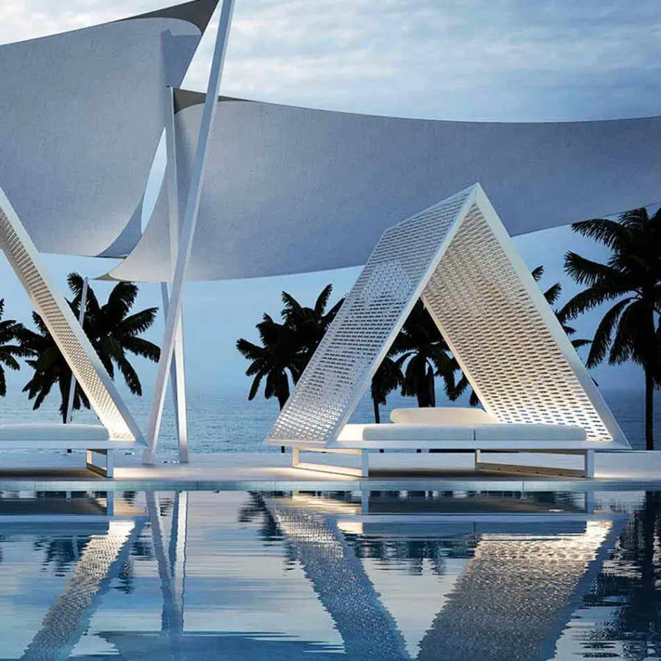 Luxury Garden Daybed aus Aluminium und Stoff - Frame Vineyard von Vondom Viadurini
