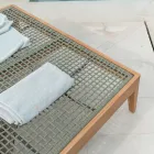 Gartenliege aus Teakholz, Aluminium, Seil und Kissen – Jacub Viadurini