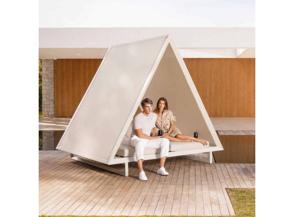 Tagesbett im Freien aus Aluminium und luxuriösem Designgewebe - Frame Vineyard von Vondom Viadurini