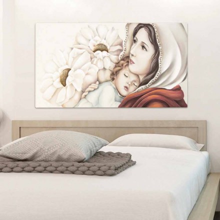 moderne Mutter mit Kind Malerei in Blattgold Dekorationen Scott Viadurini