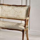 2-Sitzer-Sofa aus hellbeigem und goldenem Blumenstoff, hergestellt in Italien – Stein Viadurini