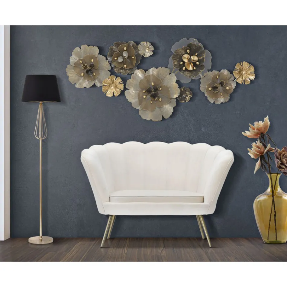 Modernes 2-Sitzer-Sofa aus Samt mit goldenen Eisenfüßen - Annina Viadurini