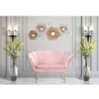 Modernes 2-Sitzer-Sofa aus Samt mit goldenen Eisenfüßen - Annina Viadurini