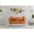 Zweisitzer-Sofa in Designer-Samt, Holz- und Eisenstruktur - Renita Viadurini