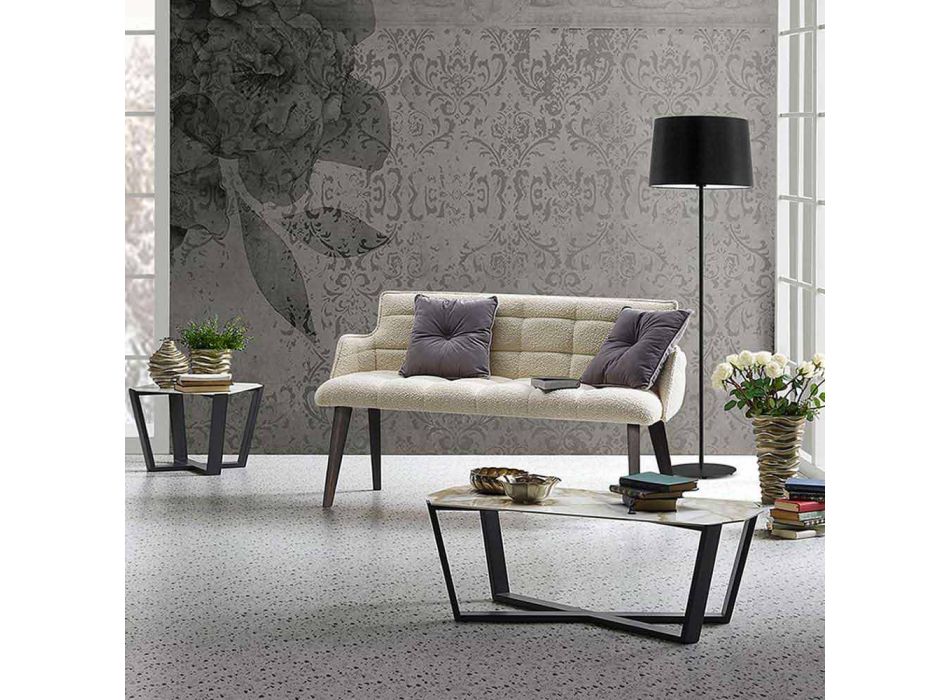 Modernes Sofa mit Sitzbezug aus Stoff Made in Italy - Clera Viadurini