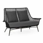 2-Sitzer Outdoor Design Sofa aus Aluminium und Homemotion Stoff - Nigerio Viadurini