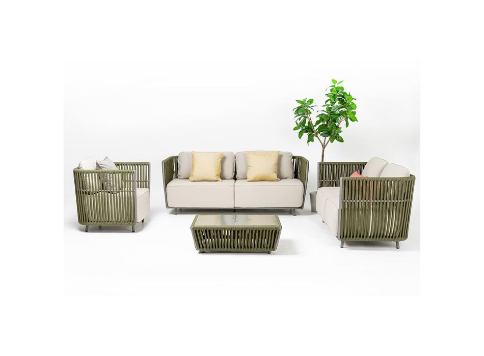 2-Sitzer Outdoor-Sofa aus Aluminium und Weben - Eugene Viadurini