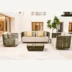 2-Sitzer Outdoor-Sofa aus Aluminium und Weben - Eugene Viadurini