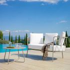 2-Sitzer-Outdoor-Sofa aus Metall und Stoff mit Kissen Made in Italy - Olma Viadurini