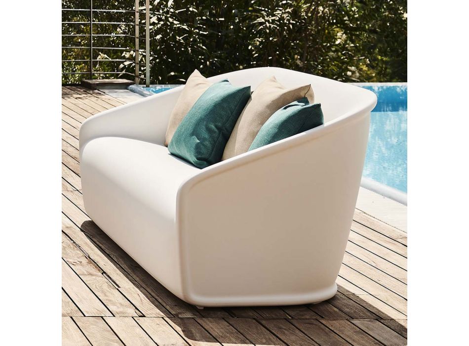 2-Sitzer-Sofa für den Außenbereich aus farbigem Polyethylen Made in Italy - Juli