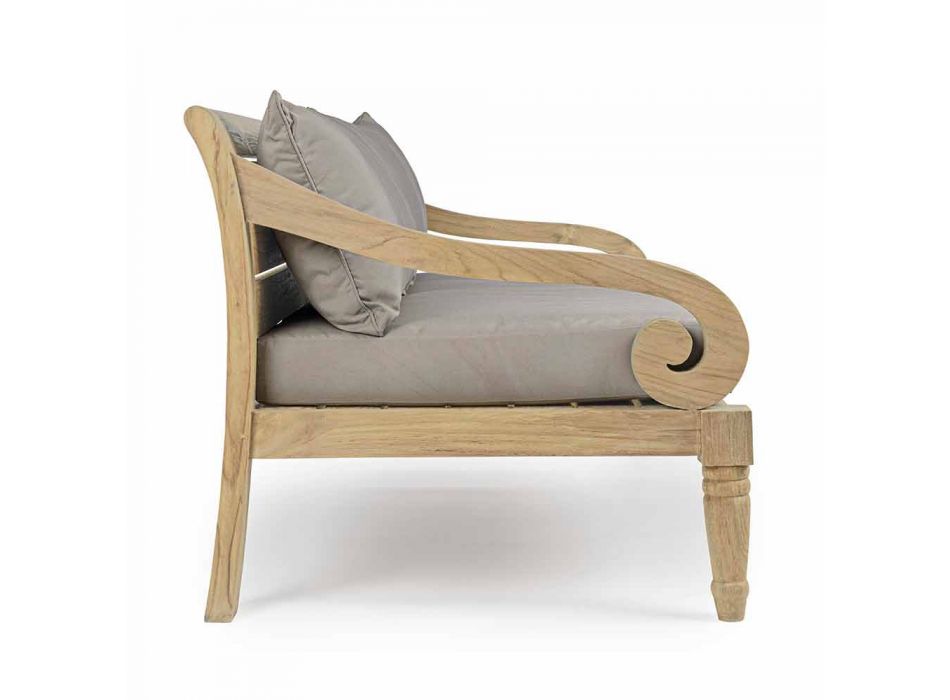 2-Sitzer Gartensofa aus Teakholz mit abnehmbaren Kissen, Homemotion - Harry