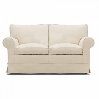 2-Sitzer-Sofa gepolstert und bezogen mit Stoff Made in Italy - Andromeda