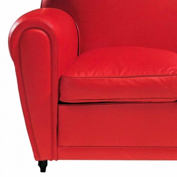 2-Sitzer-Sofa mit Lederbezug und lackierten Füßen Made in Italy - Pegolo