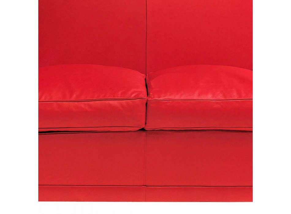 2-Sitzer-Sofa mit Lederbezug und lackierten Füßen Made in Italy - Pegolo