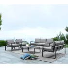 3-Sitzer-Outdoor-Sofa mit Rückenkissen und Sitz aus Stoff - Mirea Viadurini
