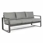 3-Sitzer-Outdoor-Sofa mit Rückenkissen und Sitz aus Stoff - Mirea Viadurini
