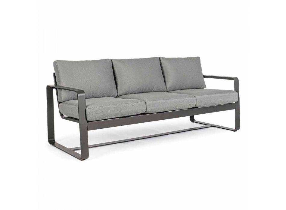 3-Sitzer-Outdoor-Sofa mit Rückenkissen und Sitz aus Stoff - Mirea Viadurini