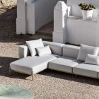 3-Sitzer-Außensofa aus Aluminium mit Pouf und Chaiselongue – Filomena Viadurini