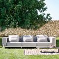 3-Sitzer-Outdoor-Sofa aus Aluminium und hochwertigem Stoff - Filomena