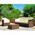 Outdoor Polyrattan  Loungesofa 3 Sitzer handgeflochten