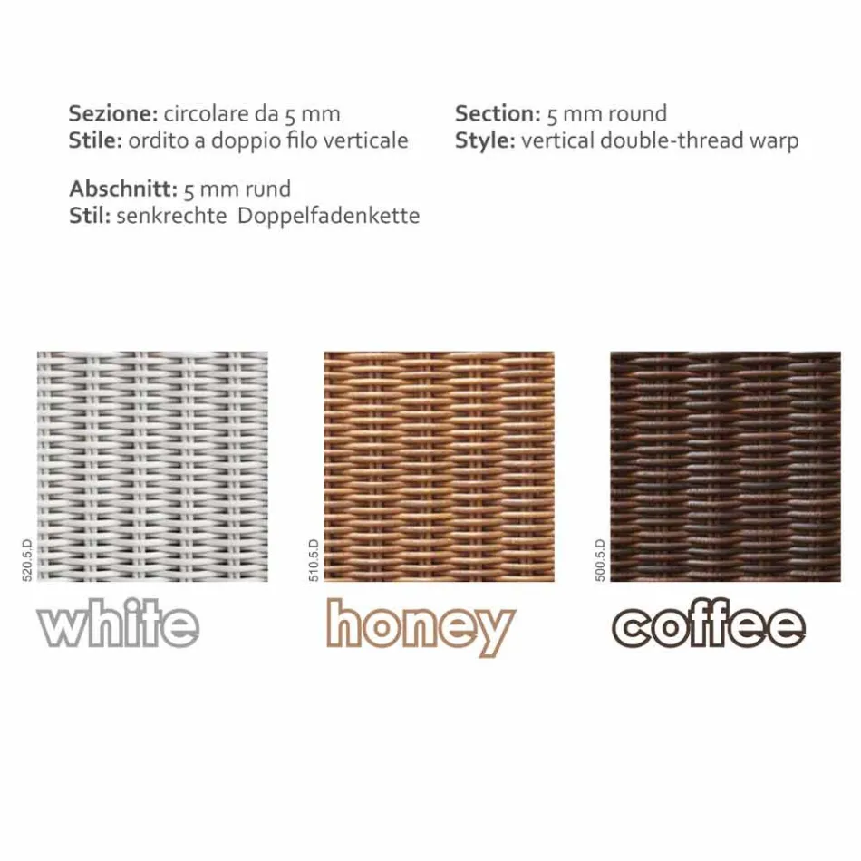 3 Sitzer Outdoor Polyethylen geflochtene in Oslo Hand Viadurini