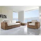 3-Sitzer Gartensofa aus handgewebtem Polyrattan - Yoko Viadurini