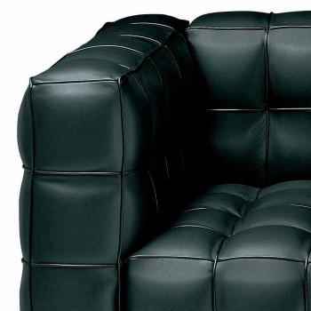 3-Sitzer-Sofa aus hochwertigem Made in Italy Leder mit Steppeffekt - Vesuv