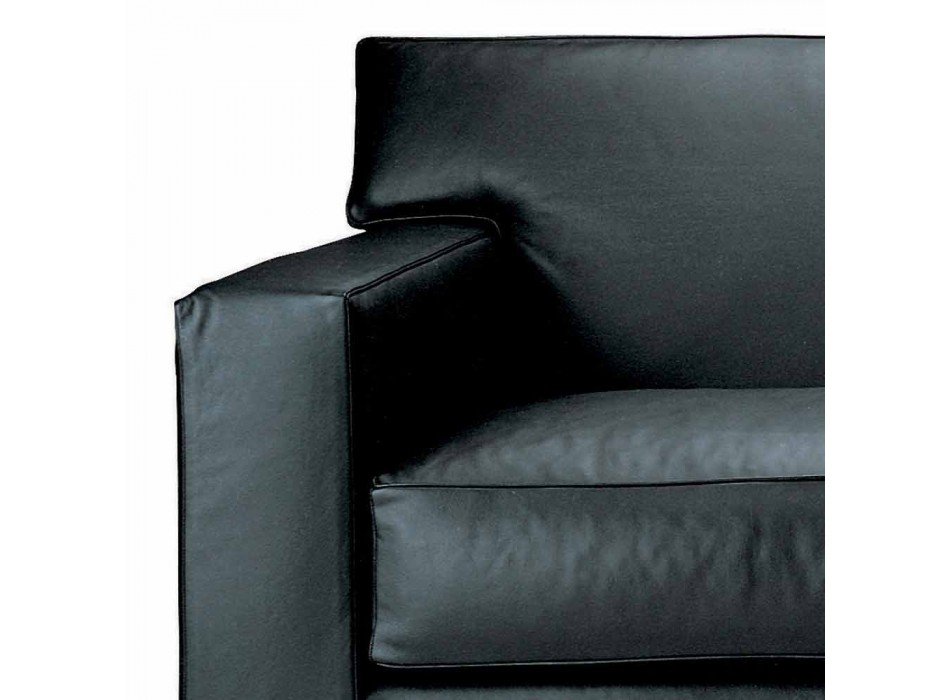 3-Sitzer-Sofa mit Lederbezug und Nussbaumfüßen Made in Italy - Alessandria
