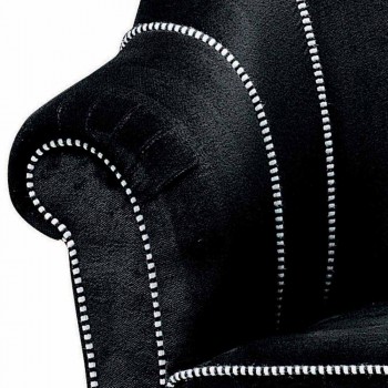 3-Sitzer-Sofa mit Samtbezug und weißen Nähten Made in Italy - Caster