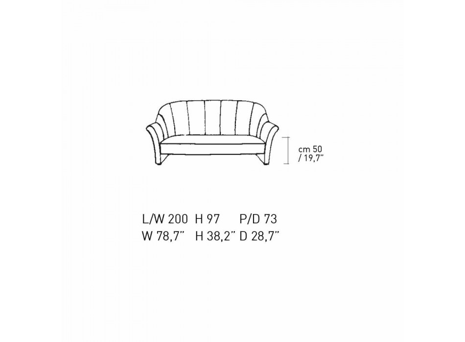 3-Sitzer-Sofa mit Samtbezug und weißen Nähten Made in Italy - Caster Viadurini