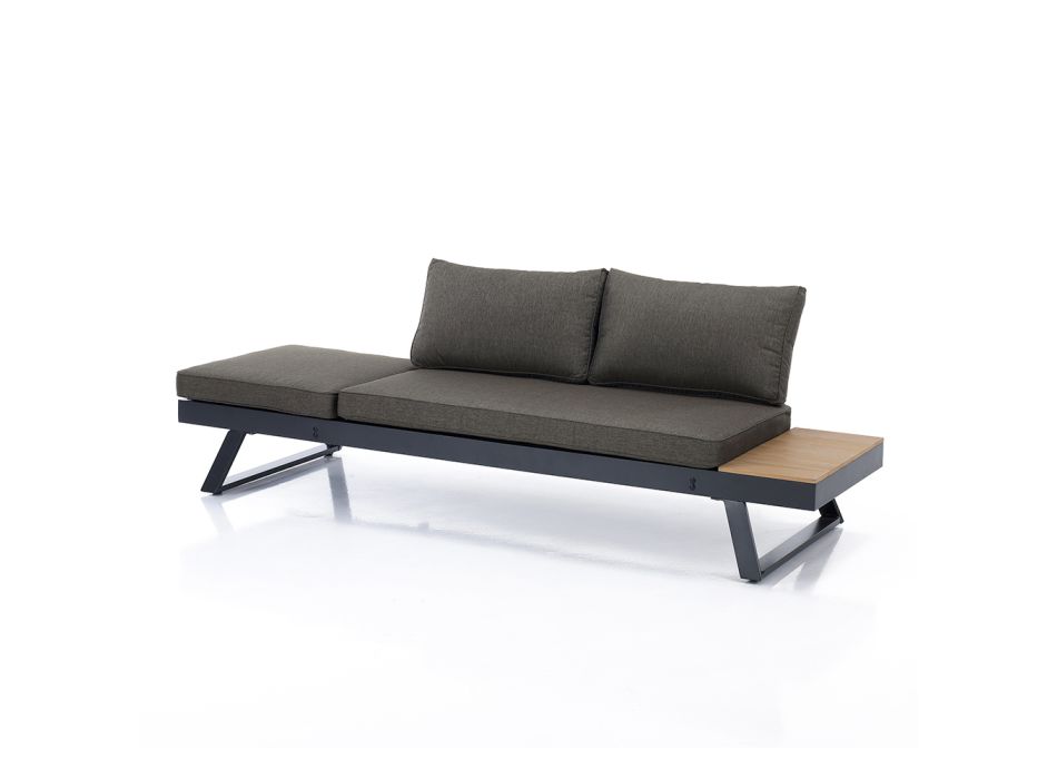 3-Sitzer-Sofa, umwandelbar in Chaiselongue mit verstellbarer Rückenlehne – Lire Viadurini